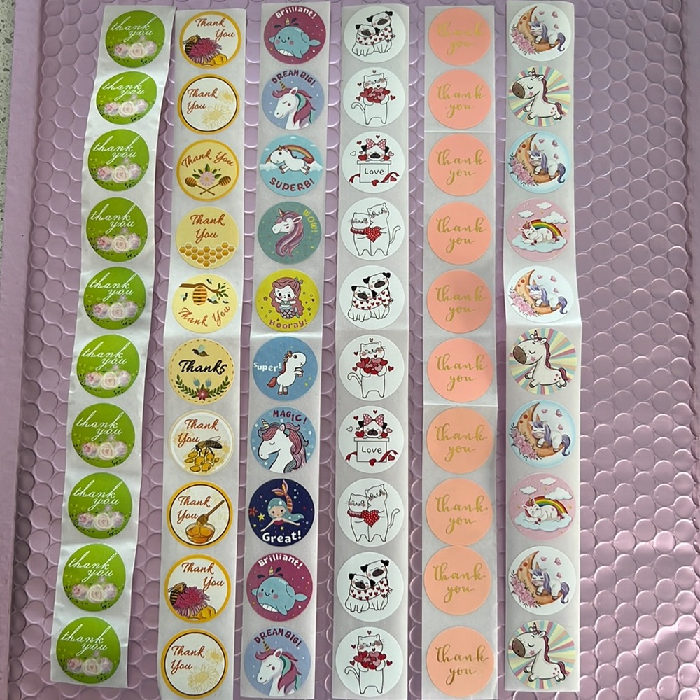3/15$ 60 pcs Mixed Designs Thank You Stickers